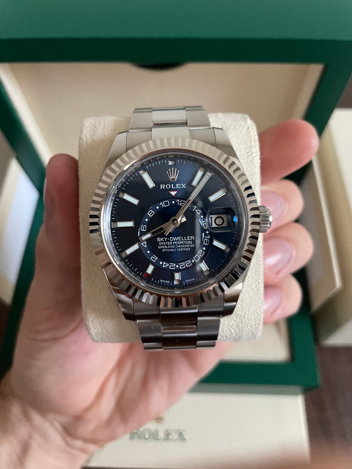 2023 Rolex Sky-Dweller Blue-326934 -Oystersteel & White Gold