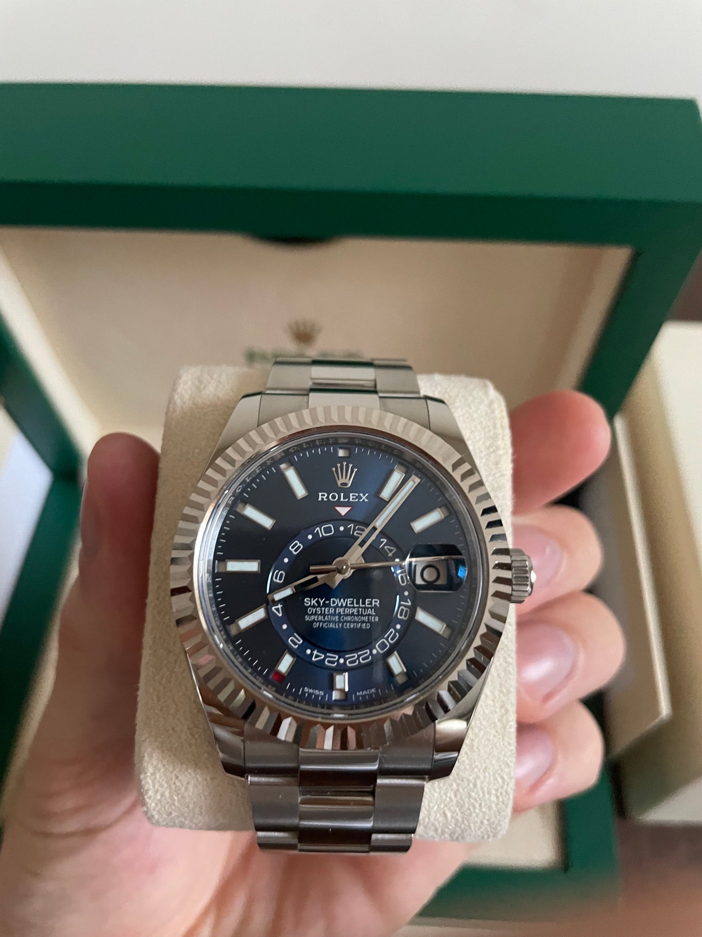 2023 Rolex Sky-Dweller Blue-326934 -Oystersteel & White Gold